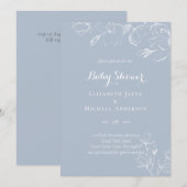 Dusty Blue White Magnolias Baby shower (Voorkant / Achterkant)