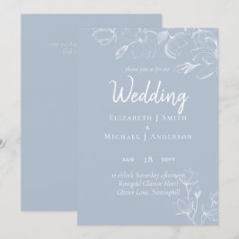 Dusty Blue White Magnolias Wedding