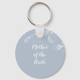 Dusty Blue White Magnolias Wedding Sleutelhanger