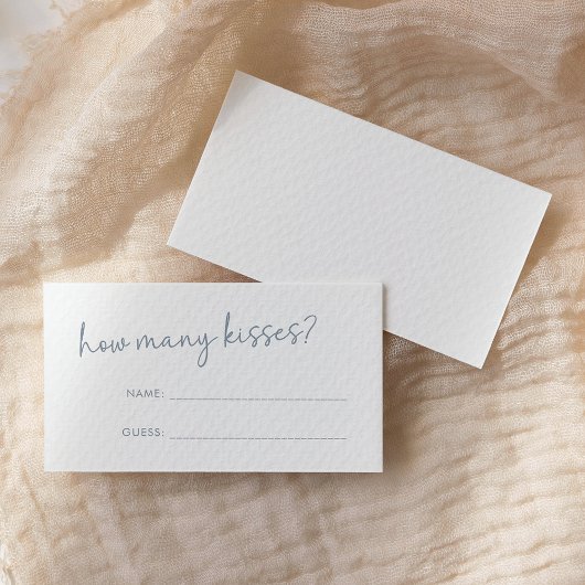 Dusty Blue & White Minimal Hoeveel Kussen Spel Informatiekaartje