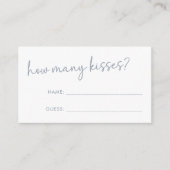 Dusty Blue & White Minimal Hoeveel Kussen Spel Informatiekaartje (Voorkant)