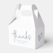 Dusty Blue & White Minimalist Vrijgezellenfeest Ga Bedankdoosjes (Voorkant Zijde)