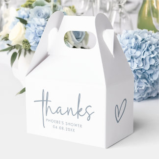 Dusty Blue & White Minimalist Vrijgezellenfeest Ga Bedankdoosjes