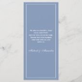 Dusty Blue White Monogram Modern Wedding Menu (Achterkant)