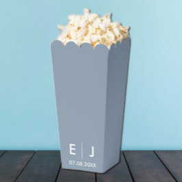 Dusty Blue & White Monogram Weddenschap Bedankdoosjes