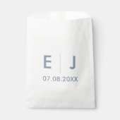 Dusty Blue & White Monogram Weddenschap Bedankzakje (Voorkant)