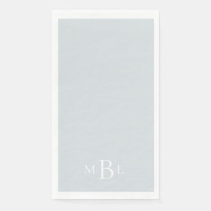 Dusty Blue White Monogram Weddenschap Servet