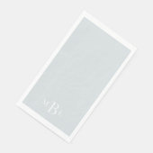 Dusty Blue White Monogram Weddenschap Servet (Hoek)