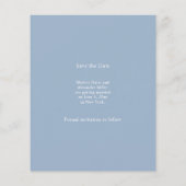 Dusty blue white photo wedding Save the Date Flyer (Achterkant)