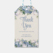 Dusty Blue White Roses 50ste verjaardag Cadeaulabel (Voorkant)