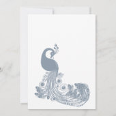 Dusty blue white royal peacock chic Save the Date Kaart (Achterkant)