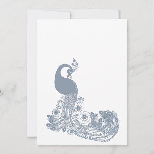 Dusty blue white royal peacock chic Save the Date Kaart (Achterkant)