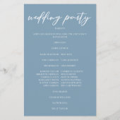 Dusty Blue White Script Coastal Wedding Program (Achterkant)