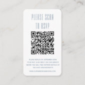 Dusty Blue & White Simple RSVP met QR-code Informatiekaartje (Voorkant)