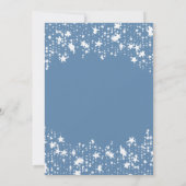Dusty blue White stars verjaardagsfeestje luxe Kaart (Achterkant)