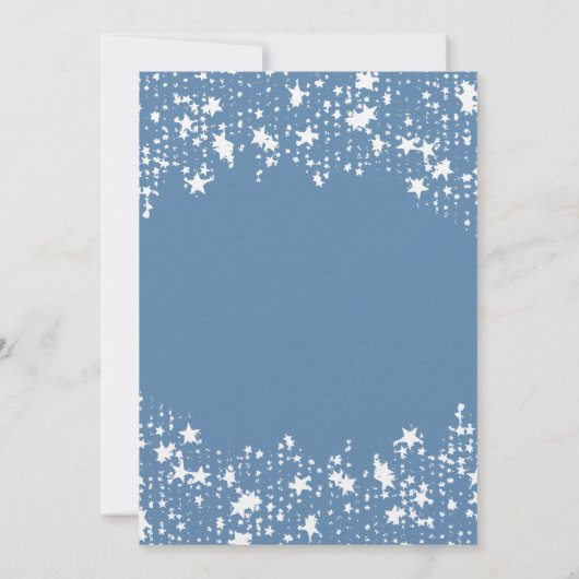 Dusty blue White stars verjaardagsfeestje luxe Kaart (Achterkant)