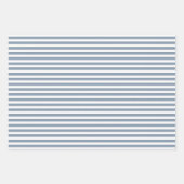 Dusty Blue & White Stripes Polka Dot Chevron Inpakpapier Vel (Voorkant)