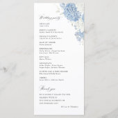 Dusty Blue White Watercolor Wedding Ceremony Programmakaart (Achterkant)