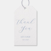 Dusty Blue & White Wedding Bedankt Favor Bag Cadeaulabel (Voorkant)