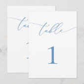 Dusty Blue & White Wedding/Evenement Tafelnummer (Voorkant / Achterkant)