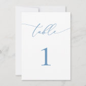 Dusty Blue & White Wedding/Evenement Tafelnummer (Achterkant)