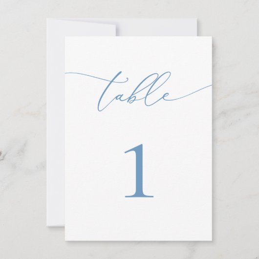 Dusty Blue & White Wedding/Evenement Tafelnummer (Voorkant)