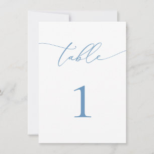 Dusty Blue & White Wedding/Evenement Tafelnummer
