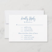 Dusty Blue White Wildflower Menu Choice RSVP Card (Voorkant)