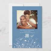 Dusty Blue White Wildflower Save the Date Wedding Kaart (Achterkant)