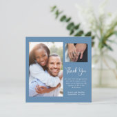 Dusty Blue White Wildflower Wedding Dank u Kaart (Staand voorkant)