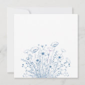 Dusty Blue White Wildflower Wedding Dank u Kaart (Achterkant)