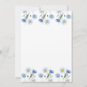 Dusty Blue White Wildflowers Spring Vrijgezellenfe Kaart (Achterkant)