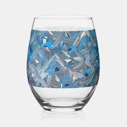Dusty Blue Wijnglas Zonder Voet (Voorkant)