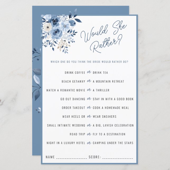 Dusty Blue wil dat ze liever Vrijgezellenfeest spe (Voorkant / Achterkant)