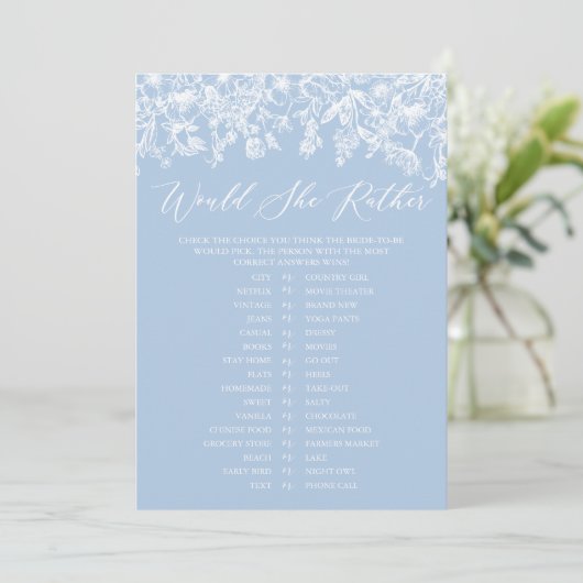 Dusty Blue wil dat ze liever Vrijgezellenfeest spe Kaart (Staand voorkant)