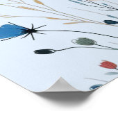 Dusty Blue Wild Floral Welkom Trouwbord Poster (Hoek)