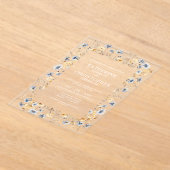 Dusty Blue Wildbloemen Elegant Wedding Acryl Uitnodigingen (Laagn)