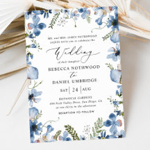 Dusty Blue Wildbloemen Elegant Wedding