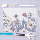 Dusty Blue Wildbloemen Ontwerpen Napkins Tissuepapier (Craft)