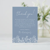 Dusty Blue Wildflower Baby in Bloom Baby shower Bedankkaart (Staand voorkant)