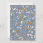 Dusty Blue Wildflower Baby in Bloom Baby shower Bedankkaart (Achterkant)