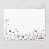 Dusty Blue Wildflower Baby in Bloom Boeken voor Ba Briefkaart (Achterkant)