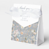 Dusty Blue Wildflower Baby Shower  Bedankdoosjes (Voorkant Zijde)