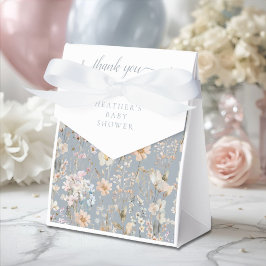 Dusty Blue Wildflower Baby Shower  Bedankdoosjes