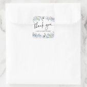 Dusty Blue Wildflower Baby shower Hartelijk dank Vierkante Sticker (Tas)