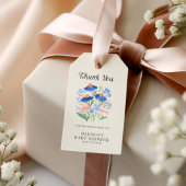Dusty Blue Wildflower Baby Shower Thank You   Cadeaulabel