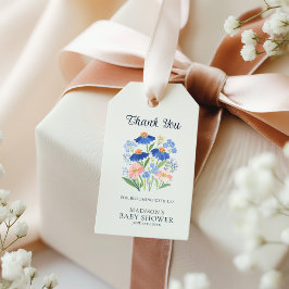 Dusty Blue Wildflower Baby Shower Thank You Cadeaulabel