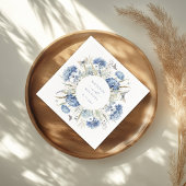 Dusty Blue Wildflower Bloemen Boho Huwelijk Servet