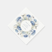 Dusty Blue Wildflower Bloemen Boho Huwelijk Servet (Hoek)