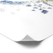 Dusty Blue Wildflower Bloemen Boho Huwelijk Welkom Poster (Hoek)